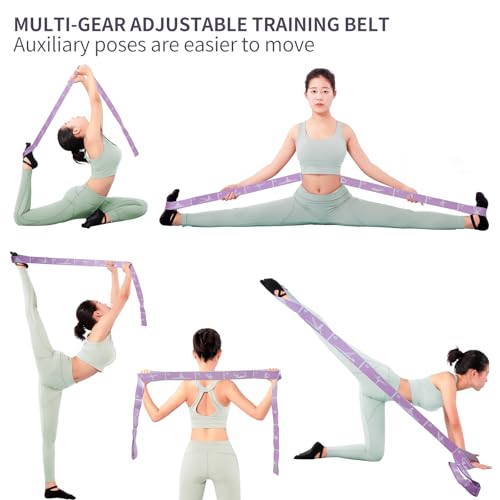 Adjustable Resistance Stretch Band with 12 Loops for Flexibility Training