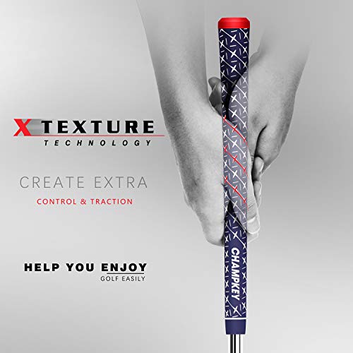 Rubber Golf Grips - All Weather Performance, Midsize, Blue with Repair Kits