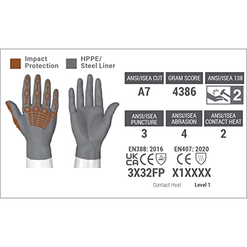 HexArmor Cut-Resistant Impact Protection Leather Work Gloves | Chrome SLT ¢ç Series 4067 | X-Large