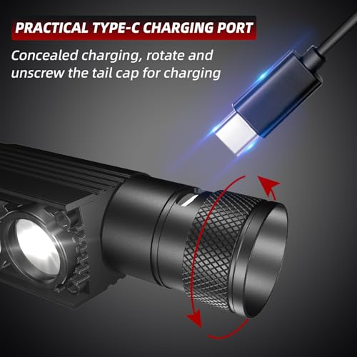 Rechargeable 1800 Lumen Headlamp with Adjustable Brightness & Hat Clip