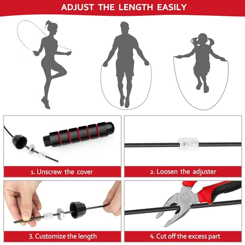 Adjustable Speed Jump Rope with Ball Bearings - Tangle-Free Fitness