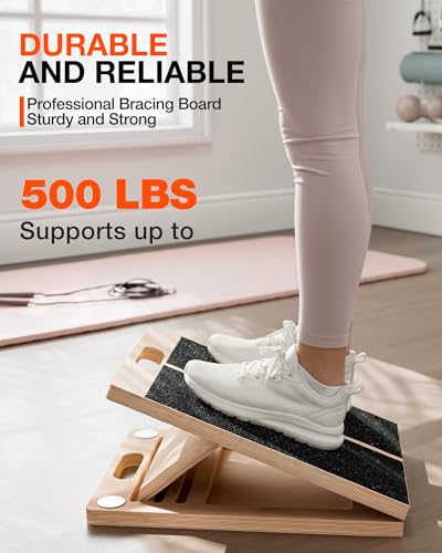 Portable Wooden Slant Board for Calf Stretching - Wood