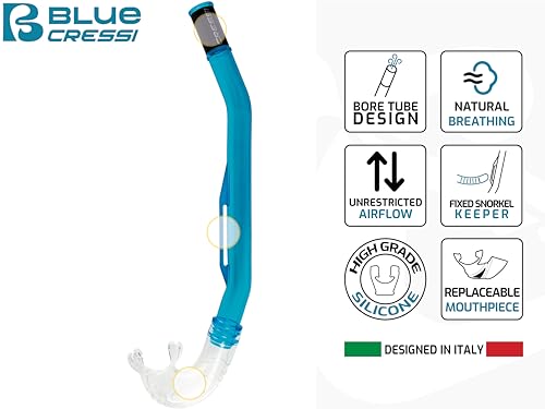 Island 2.0 Snorkel for Scuba Diving - Adult Clear/Black