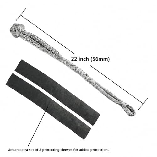 UHMWPE Soft Shackles 2PCS 1/2 Inch x 22 Inch Gray - 56,000lbs Strength
