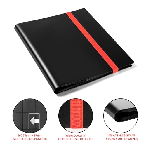 9-Pocket Trading Card Binder - Holds 360 Cards, Black