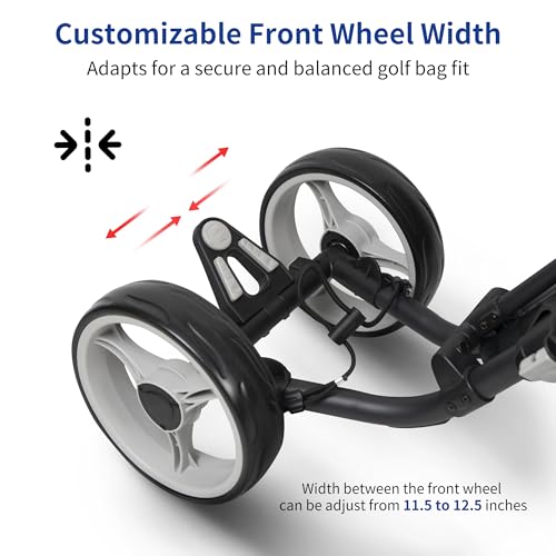 4 Wheel Golf Push Cart - Explorer Version V8 - Dark Grey