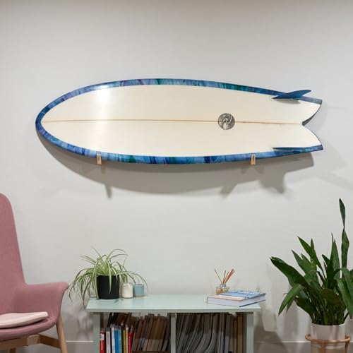 Bamboo Surfboard Wall Mount Rack - Tan Color for Longboards & Shortboards