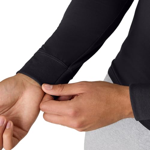 Hanes Originals Men's Tri-Blend Long Sleeve Henley T-Shirt – Black, Large