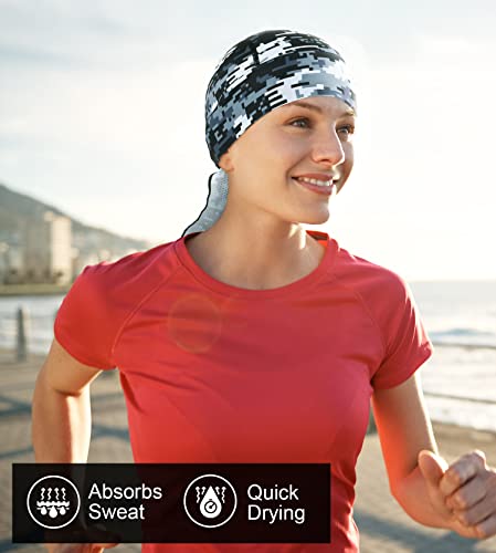 Cooling Do Rags Skull Cap Helmet Liner - Digital Camo Gray, Breathable Sweat-Seal