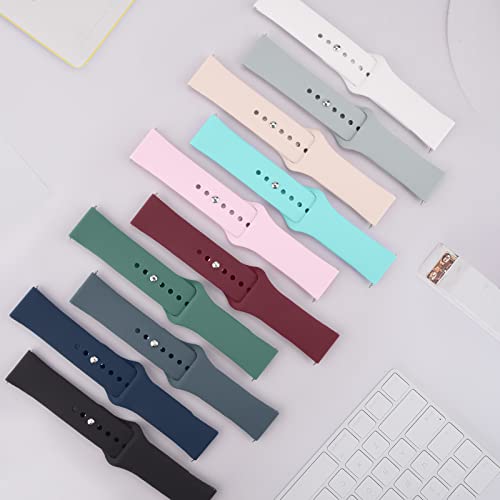 20mm Soft Silicone Sport Watch Bands for Amazfit GTS/GTR/Bip - 4 Pack Black, Wine Red, White, Gray