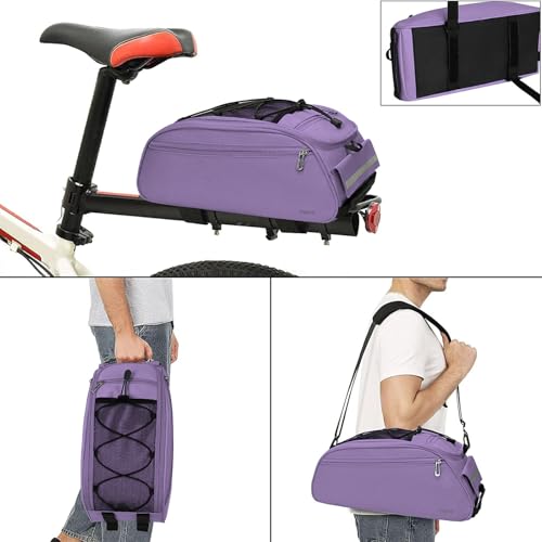 MOSISO Waterproof Bicycle Trunk Bag Pannier Rear Seat Pack - Purple