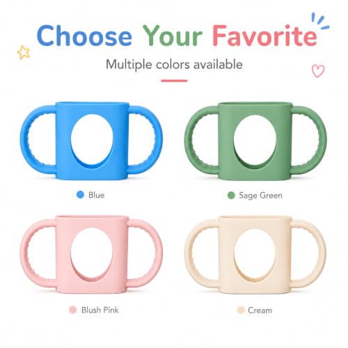 Silicone Cup Grip for Kids - Dual Handle for Owala & Stanley Tumblers (2pcs Blue)
