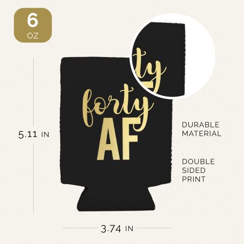40 AF Can Coolers - Set of 12 for 40th Birthday Celebrations - Black