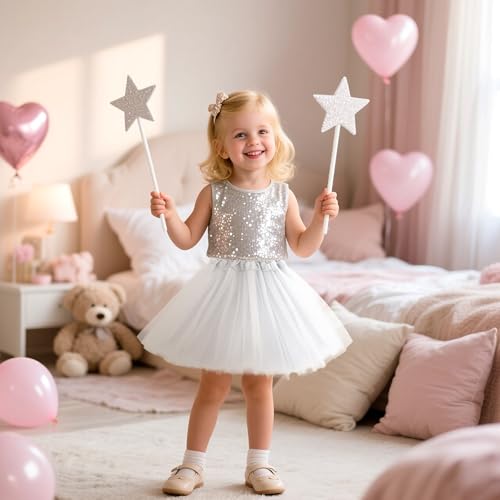 Layered Tutu Skirt Dress for Toddler Girls - White
