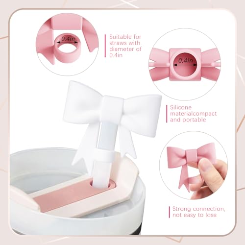 Silicone Bow Straw Cover for 10mm Tumbler Straws - White