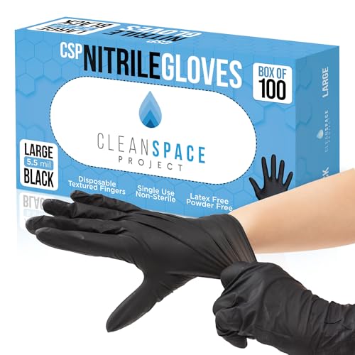 CLEAN SPACE PROJECT Nitrile Gloves - Disposable, Non-Latex and Powder Free, Food Safe Cooking Gloves