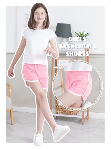 Girls Quick Dry Dolphin Shorts - 5 Pack Athletic Gym Wear
