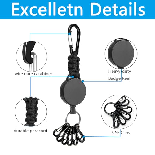 Mini Carabiner Clip with Key Holder - Heavy-Duty Spring Snap Hook