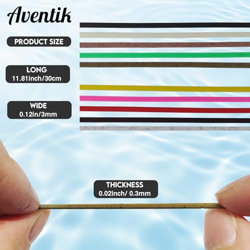 Aventik Natural Multi-Color Nymph Worm Body Wrap Skin for Fly Tying, 30cm