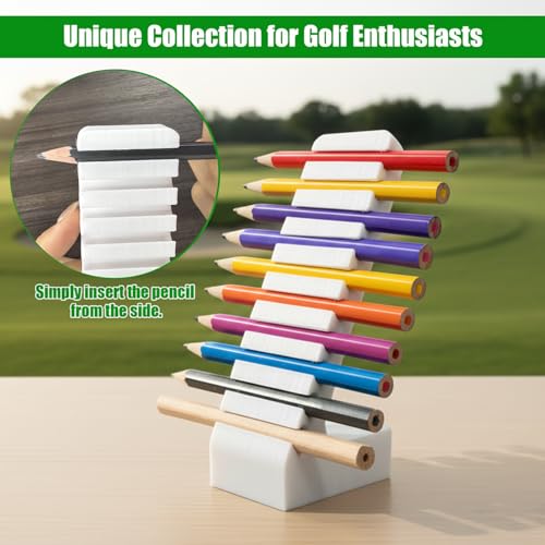 Golf Pencil Display Stand for 10 Pencils - Stylish Desk Organizer