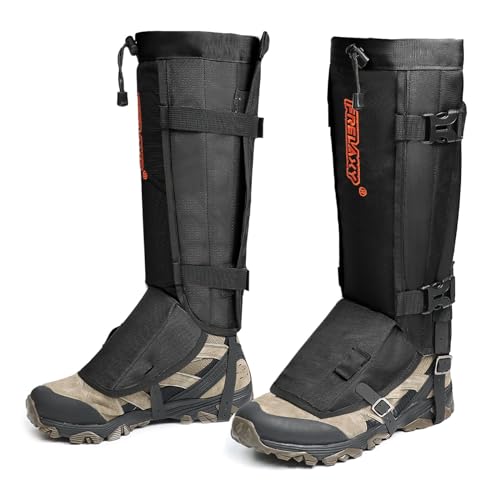 Snake Gaiters for Hunting - Black Adjustable Snake Bite Protection