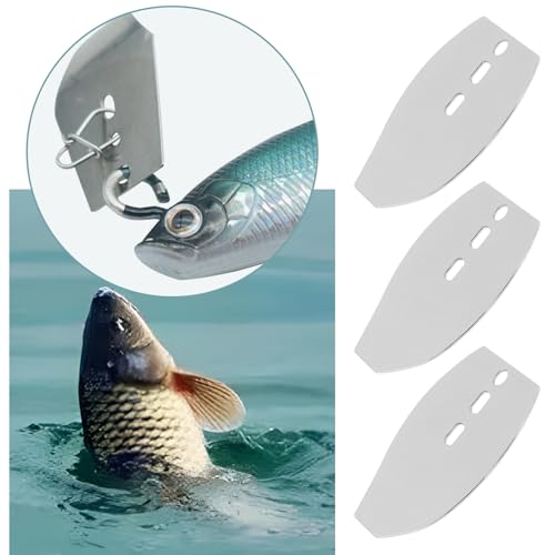 SG 50Pcs Original Stainless Steel Jig Dancer Blades – 20x15.8mm Thick 0.4mm, Freshwater & Light Saltwater