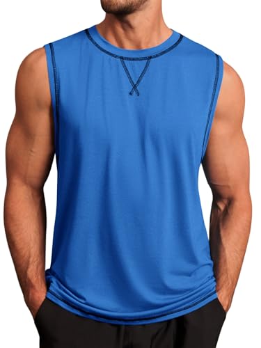 Men's Casual Workout Tank Top - Sleeveless Crewneck T-Shirt