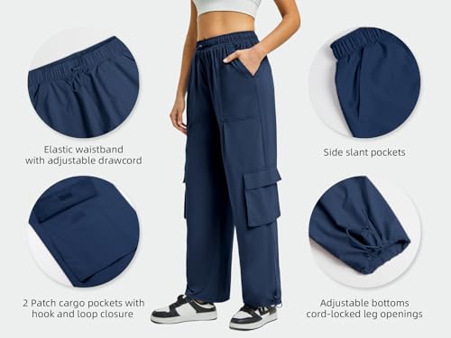 Women's Lightweight Water Resistant Cargo Pants with Drawstring