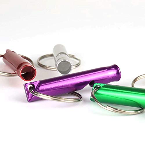 Set of 12 Aluminum Emergency Survival Whistles with Key Rings - 120dB