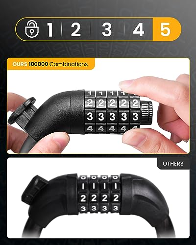 Heavy-Duty Bike & Scooter Cable Lock - 5-Digit Combination