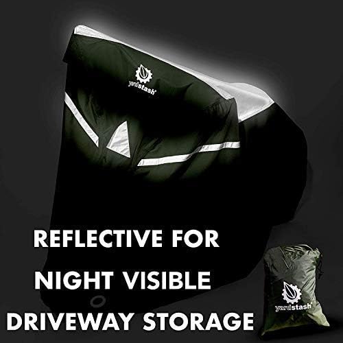 YardStash Bike Cover - XXL Waterproof & Weatherproof Reflective Bicycle Storage - Green