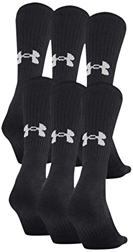 Under Armour Adult Training Cotton Crew Socks - X-Large Black 6-Pairs