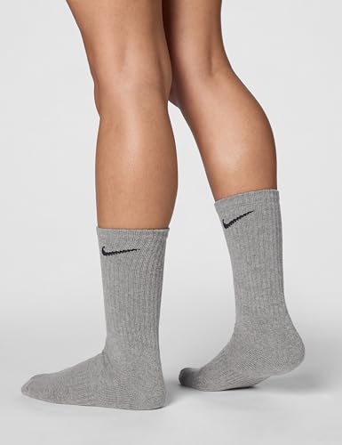 Nike Adult Cushioned Crew Socks 3-Pack - X-Large, Carbon Heather/Black