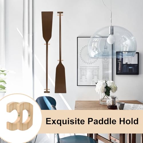 Wooden Paddle Hanger Rack - 4 Pack Clear Varnish Storage