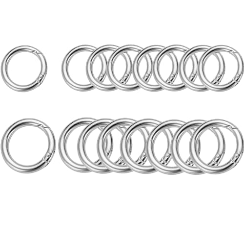 12Pcs Metal Spring O Rings Carabiner Clips - 1 Inch & 0.75 Inch