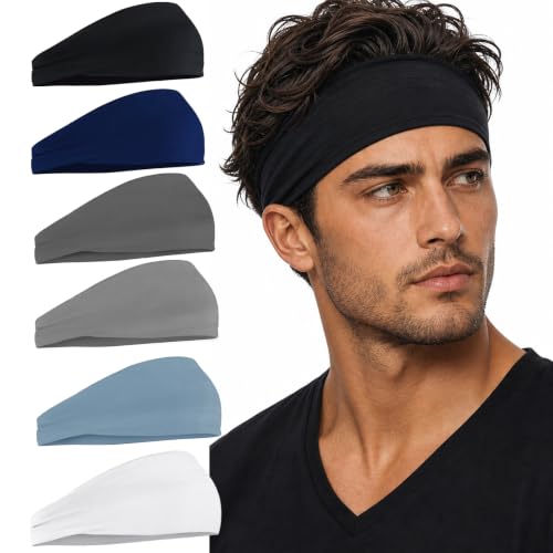 Headbands for Men 6PCS, Summer-Exclusive Lightweight Hair Head Bands