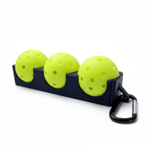 Infinite Designs Premium 3D-Printed Pickleball Holder – High Performance PETG – Precision Snap-Fit Convenience – Ultimate Pickleball Accessory - Carrier Holds 3 Pickleballs (Navy)