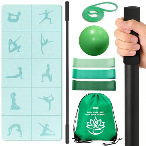 All-in-One Yoga & Pilates Kit with Foldable Mat, Resistance Bands, and Ball