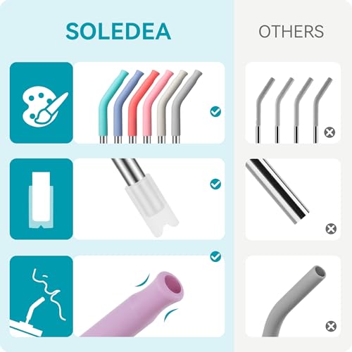20 oz Straight Metal Straws with Silicone Tips - 6 Color Options