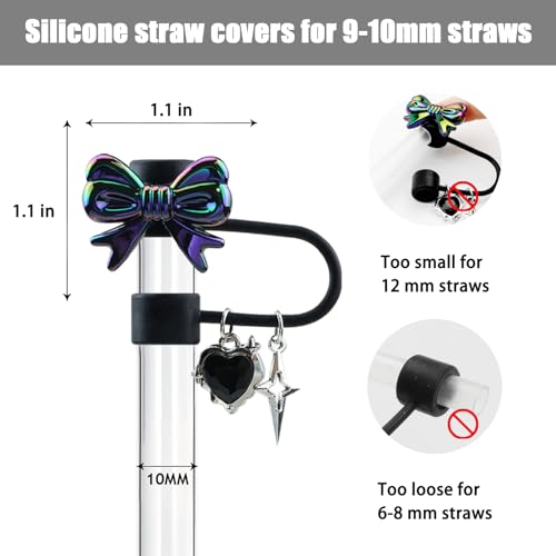 Silicone Straw Covers for Stanley Cup 30/40 OZ - Black