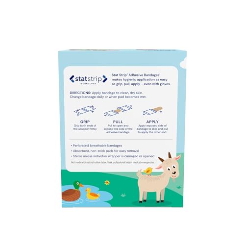 Farm Friends Adhesive Bandages with Stat Strip - 3/4" x 3"