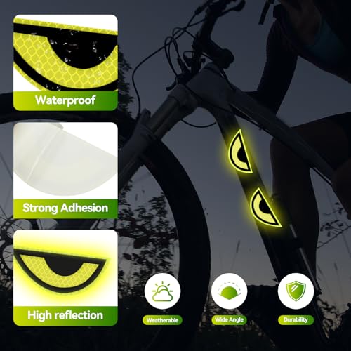 Reflective Demon Eye Stickers for Cars & Helmets - Green
