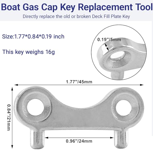Stainless Steel Boat Gas Cap Key - 2 Pack Replacement Tool