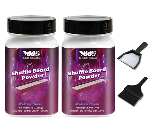 Medium Speed Shuffleboard Sand Set - 2 Cans with Mini Brush & Dustpan