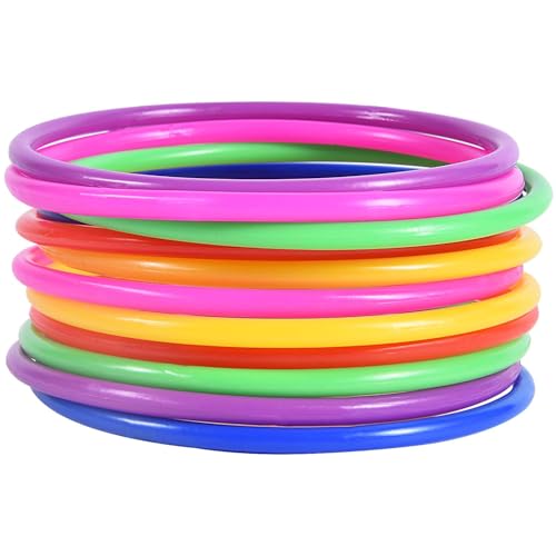 OBTANIM 12 Pcs Plastic Ring Toss Game for Kids and Outdoor Rings