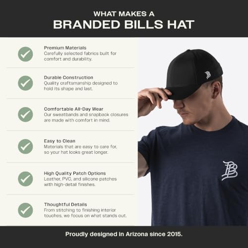 Branded Bills Bare Curved Performance Hat for Men - Heather Gray