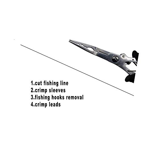 Stainless Steel Fishing Pliers - Needle Nose Multitool with Sheath & Lanyard - Color-1
