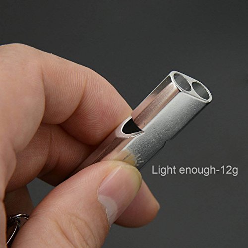 Aluminum Alloy Double-Tube Whistle - 2 Pack - Silver