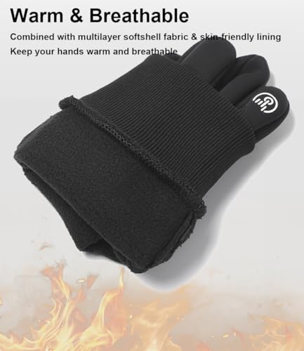 Sensitive Touchscreen Winter Gloves - Black, Small