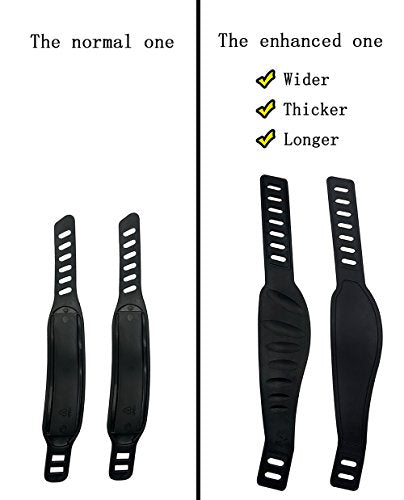 Adjustable Exercise Bike Pedal Straps - Durable Rubber, 33cm